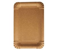 Papstar - 4 x 250 Assiettes, carton"pure" rectangulaire 13 cm x 20 cm marron