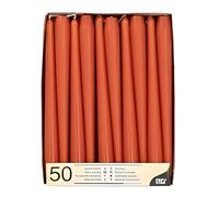 Papstar Lot 50 bougies de chandelier Ø 2,2 cm 25 cm Rouille