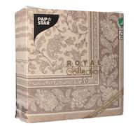 PAPSTAR 50 Serviettes en Papier Ornements RC Mocca 80794