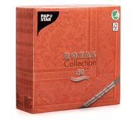 Papstar 50 Serviettes Royal Collection Pliage 1/4 40 cm x 40 cm Terracotta Ornaments, # 11680