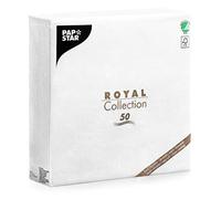 Papstar 50 Serviettes Royal Collection Pliage 1/4 48 cm x 48 cm Blanc, # 11577