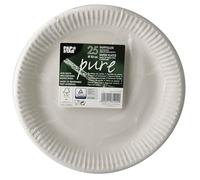 Papstar 81202 Assiette, Frais Fibre de Carton (UC2/fwr), Blanc, 23 x 23 x 1 cm, 25 unités