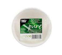 Papstar 81332, 50 coupelles, canne à sucre, pure, 200 ml, blanc, diamètre 11,2 cm, hauteur 4,2 cm
