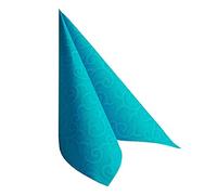 Papstar 84887 "Casali" Lot de 50 serviettes "Royal Collection" pliage 1/4 40 cm x 40 cm Turquoise Qualité haut de gamme Aspect semblable à du tissu Stabilité Bonne pliabilité Serv...