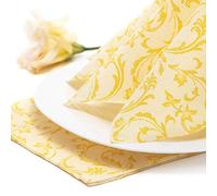Papstar #84996 Lot de 50 Serviettes « Royal Collection » à Pliage 1/4 40 cm x 40 cm (Jaune)
