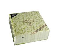 Papstar #85001 Lot de 50 Serviettes « Royal Collection » à Pliage 1/4 Vert Olive 40 x 40 cm