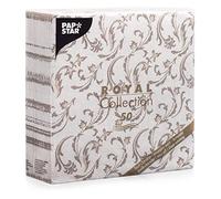 Papstar Serviettes en papier Royal Collection #85004 Marron 40 x 40 cm Lot de 50