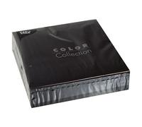 Papstar 86382 Lot de 50 serviettes 2 plis 1/4 Noir 40 x 40 cm