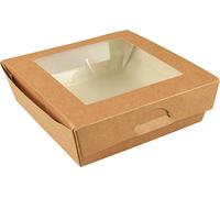 PAPSTAR 86575 PAPSTAR Boîte à délicatesses "pure", carrée, 1.500 ml, marron