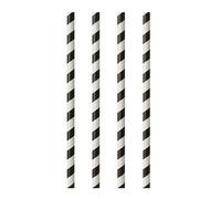 Papstar 87010 Paille Jetable 100 Pièces Noir Et Blanc Noir