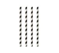 Papstar 87010 Paille Jetable 100 Pièces Noir Et Blanc Noir
