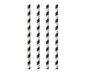 Papstar 87010 Paille Jetable 100 Pièces Noir Et Blanc Noir