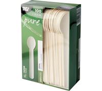 PAPSTAR 88067 PAPSTAR Cuillère en papier "pure", longueur : 155 mm, blanc, 100 pièces