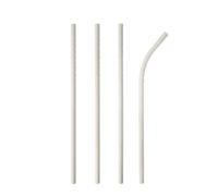 PAPSTAR 88071 Lot de 100 pailles en papier pur Ø 6 mm 20 cm Blanc flexible