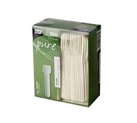 PAPSTAR 88073 PAPSTAR Cuillère à glace en papier "pure", longueur : 95 mm, blanc