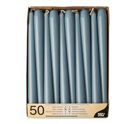 Papstar 88342 Lot de 50 bougies coniques Bleu arctique Ø 2,2 cm 25 cm