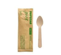 PAPSTAR 88450 CUILLÈRE JETABLE CUILLÈRE À CAFÉ JETABLE BOIS NATUREL 50