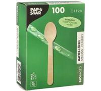 PAPSTAR 89120 PAPSTAR Cuillère à café en bois "pure", cirée, longueur : 110 mm