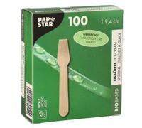 PAPSTAR 89152 PAPSTAR Cuillère à glace en bois "pure", cirée, longueur : 94 mm