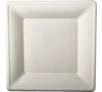 PAPSTAR Assiette en canne à sucre "pure" carrée 200 x 200 mm blanc 50 pièces