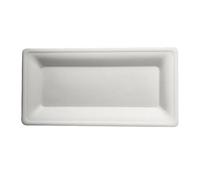 PAPSTAR Assiette en canne à sucre "pure" rectangulaire 130 x 260 mm blanc 50 pièces