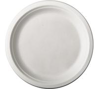 PAPSTAR Assiette en canne à sucre "pure" ronde 180 mm blanc 50 pièces
