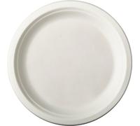 PAPSTAR Assiette en canne à sucre "pure" ronde Diamètre : 230 mm blanc 12 pièces