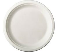 PAPSTAR Assiette en canne à sucre "pure" ronde Diamètre : 260 mm blanc 50 pièces