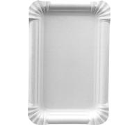 PAPSTAR Pure 11062 Lot de 250 assiettes carrées en carton blanc 13 x 20 cm