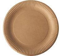 PAPSTAR Assiette en carton "pure" ronde 230 mm brun 50 pièces