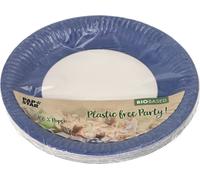 Papstar Assiette ronde en carton bleu D:23cm