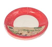 Papstar Assiette ronde en carton rouge D:23cm