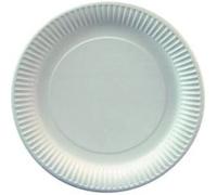 PAPSTAR - Assiette - Taille 23 cm - rond - jetable - blanc (pack de 100) Blanc G