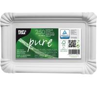 Papstar Assiettes en carton Pure 11062 13 x 20 cm blanc - Lot de 250