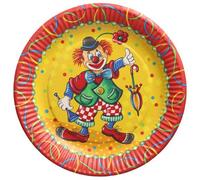 Papstar assiettes en carton jetables Clown absolument sans danger pour les aliments 10 pièces