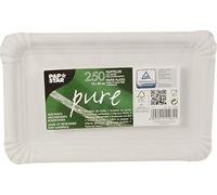 Papstar assiettes en carton jetables série Pure carrées blanches 16,5 x 20 cm 250 pièces