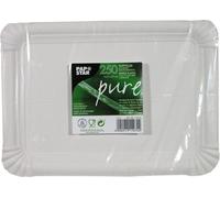 Papstar assiettes en carton jetables série Pure carrées blanches 165 x 230 mm 250 pièces