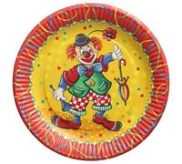 PAPSTAR Assiettes en carton rondes Ø 23 cm Clown 88580 Assiettes jetables 10 pièces