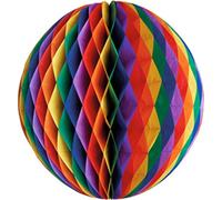 PAPSTAR Balle en nid d'abeille Ø 30 cm "Rainbow" difficilement inflammable | Sachet (1 pièce)