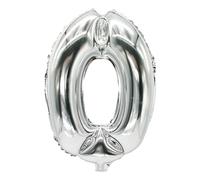 PAPSTAR Ballon en plastique "Chiffres" 350 x 200 mm Chiffre : 0 argent