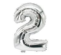 PAPSTAR Ballon en plastique "Chiffres" 350 x 200 mm Chiffre : 2 argenté