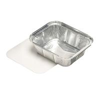 PAPSTAR Barquette aluminium carrée avec couvercle 500 ml 141 x 116 x 41 mm 10 pièces