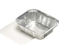PAPSTAR Barquette aluminium carrée avec couvercle 800 ml 218 x 154 x 38 mm 10 pièces