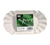 Papstar barquettes en carton jetables série Pure ovale blanc 105 x 200 mm 250 pièces