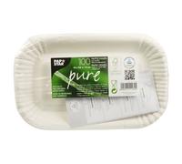 Papstar barquettes en carton jetables série Pure rectangulaire blanc 15 x 23 cm 100 pièces