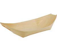50 barquettes amuse-bouches bois 14x8cm naturel - papstar 84415 Gris G