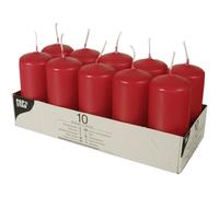 Papstar Boite De 10 Bougies Cylindrique Diamètre 40 Mm Hauteur 90 Mm Rouge