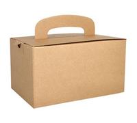 PAPSTAR Boîte repas 'pure', avec poignée de transport, brun