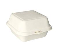 Papstar Boîtes à hamburgers en canne à sucre blanc 14 x 15 x 8 cm 25 pièces