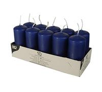 Papstar Bougie en cire de paraffine, bleu foncé, 4 cm (L) x 4 cm (l) x 9 cm (H)